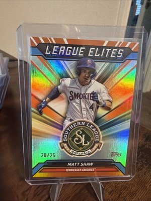 2025 Topps Pro Debut MATT SHAW #LE-5 League Elites ORANGE FOIL 20/25 Chi Cubs