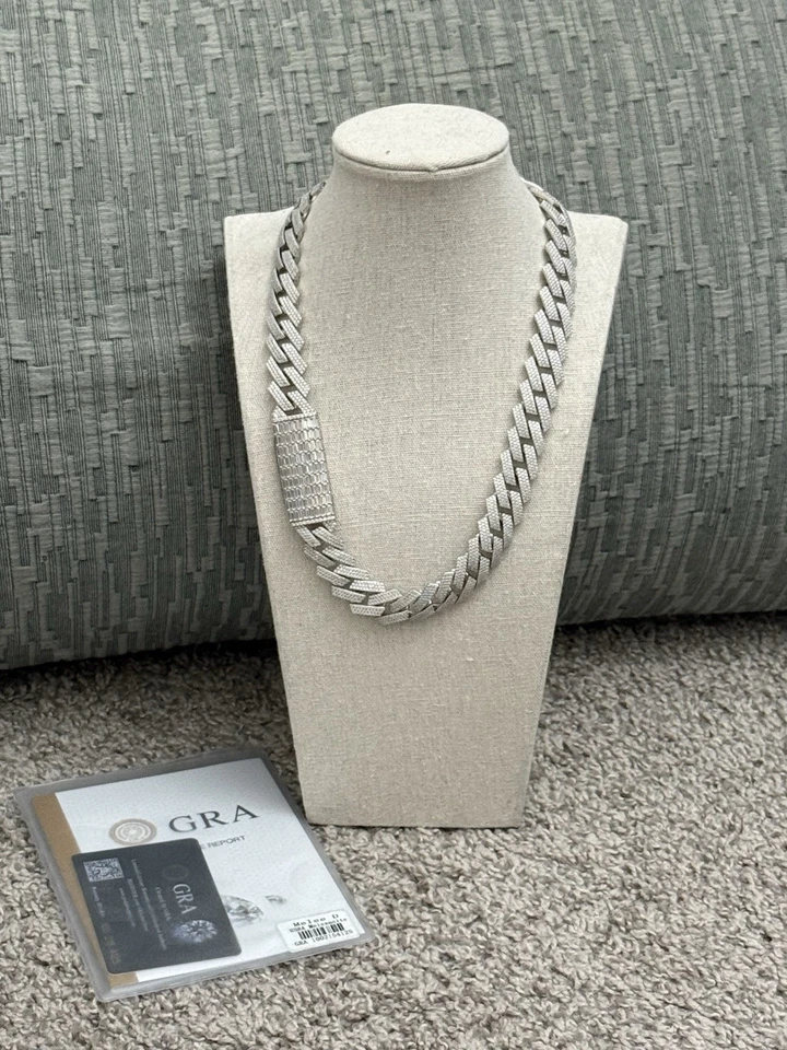 Moissanita 925 pulida Miami Cuban Link para hombre - 17 mm 21 pulgadas 210 gramos Foto 4 de 4