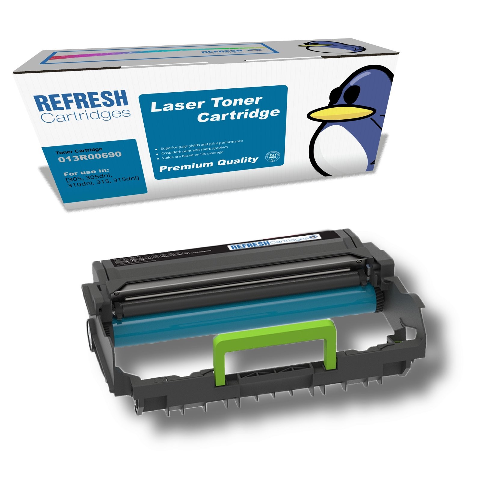 Refresh Cartridges Black Drum 013R00690 Compatible With Xerox Printers