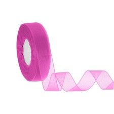 Organza Ribbon 1 Inch 50 Yards Sheer Ribbons for Gift Wrapping, Purple