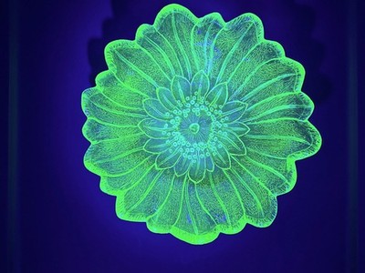 Vintage Lily Pons Indiana Green Glass Flower Bowl, Uranium Vaseline Depression