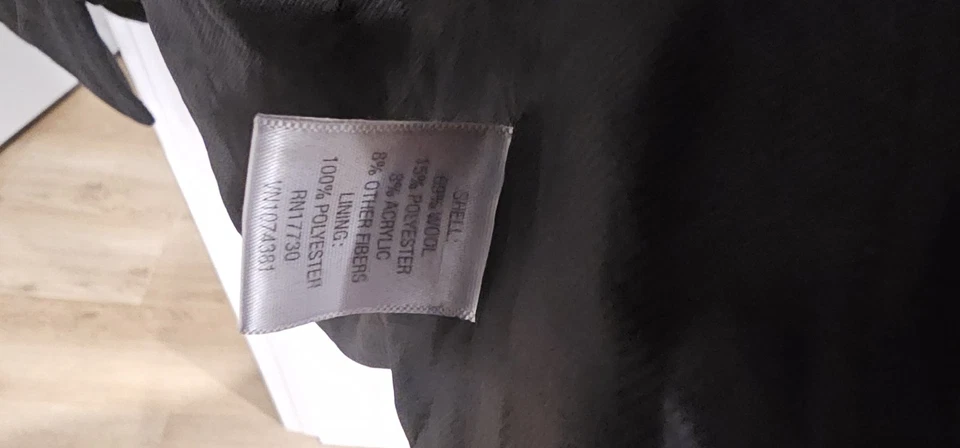 MERONA WOOL POLY BLEND Trench Coat DOUBLE BREASTED JACKET BUTTON Down Med Reg - Image 3 of 4