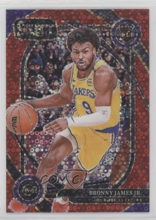 2024-25 Panini Select Courtside Red Disco Prizm 18/49 Bronny James Jr #290 hs9