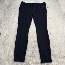 Athleta Women's 14 Black Ponte Moto 2.0 Pants Travel Athleisure Zip Pockets