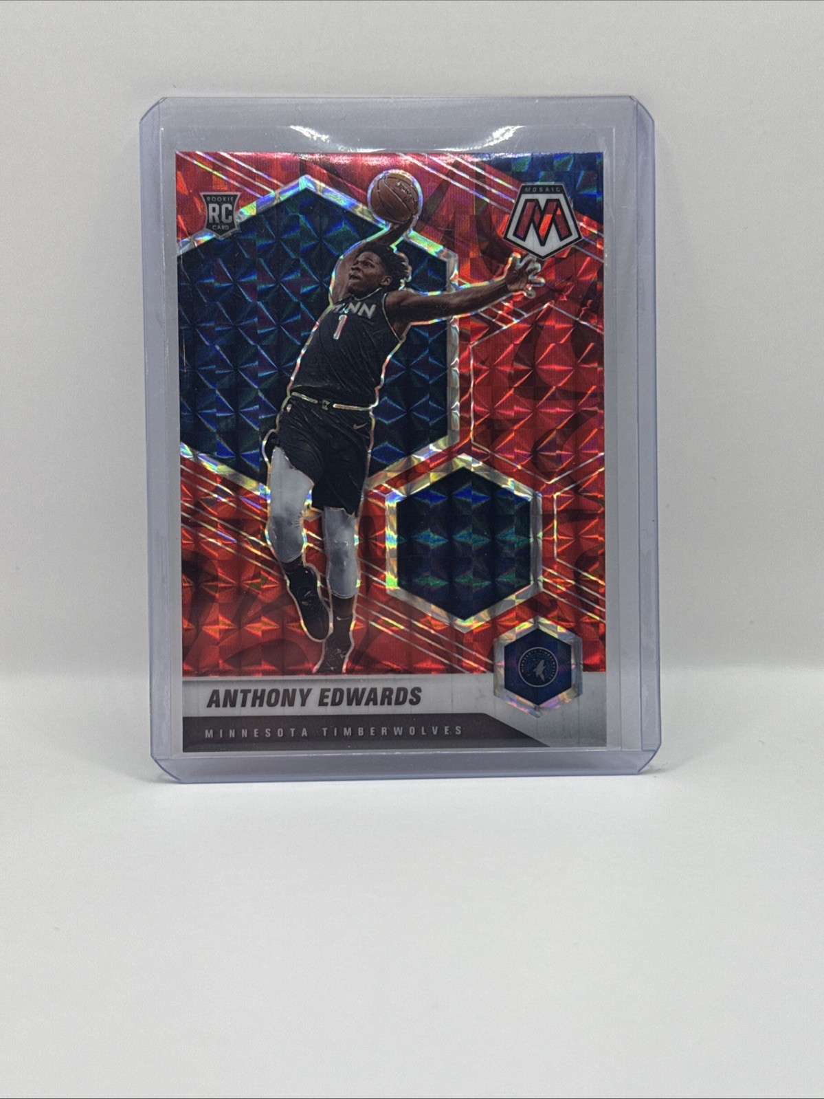 2020-21 Panini Mosaic - Rookie Anthony Edwards #201 Reactive Red Prizm (RC)