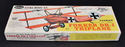 Open Box Vintage Guillow's Fokker DR-1 Triplane Laser Cut Model Kit 204
