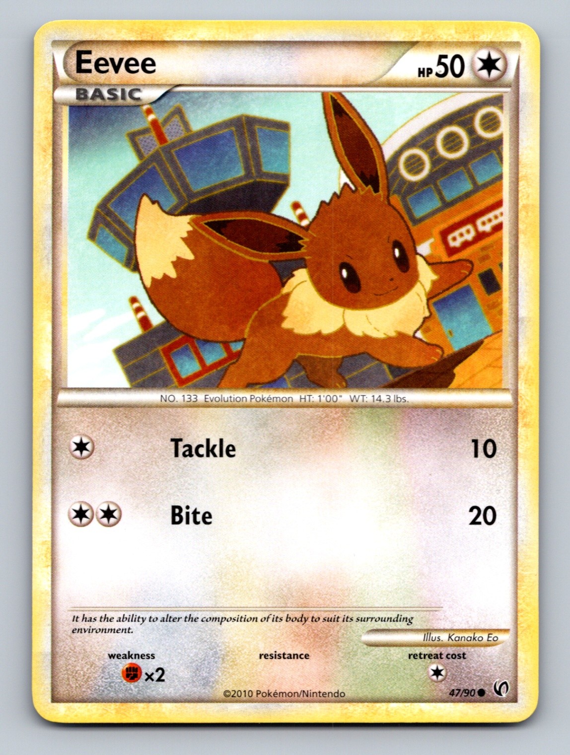 Eevee (47) - 47/90 Common Undaunted - LP - NM Pokemon TCG