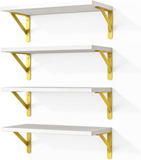 Floating Shelves for Wall, Wood Wall Mounted Shelves for Bedroom, Bathroom, Livi