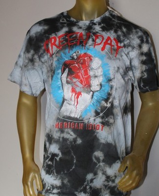 Green Day American Idiot Mens Large Tie Dyed Tee Shirt Heart Grenade
