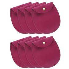 8 Pcs 9 x 13 cm Snap Button Jewelry Velvet Gift Bags Organizer Red 
