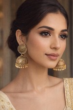 Indian Pakistani Bollywood Earrings Jhumka Wedding Gold Jewellery