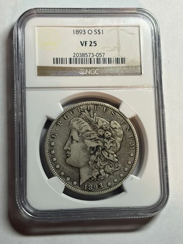 1893-O MORGAN SILVER DOLLAR NGC VF25 NICE ORIGINAL KEY DATE