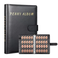 Pressed Penny Collection Book 236 Coins, Souvenir Penny Collector Binder Albu...