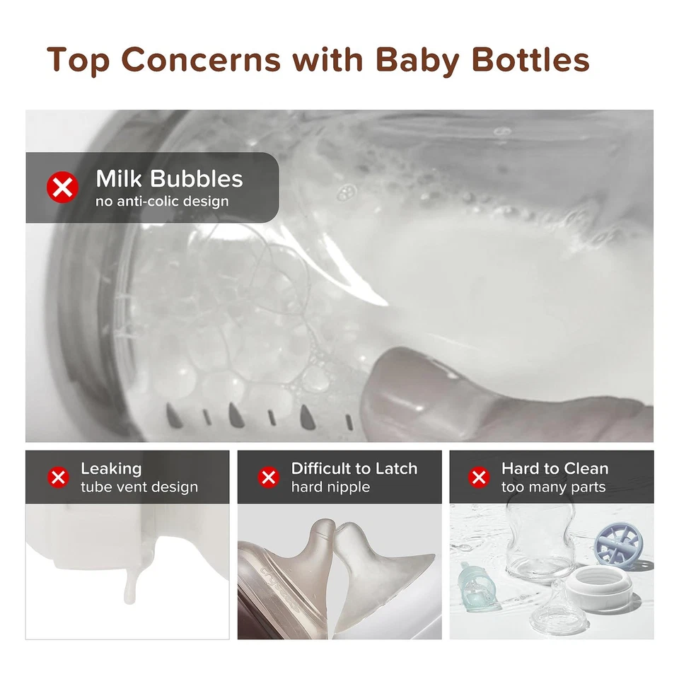 Anti-Colic Baby Bottles 5oz for Breastfed Babies 0-1 Months 1 Pack - Image 3 of 4