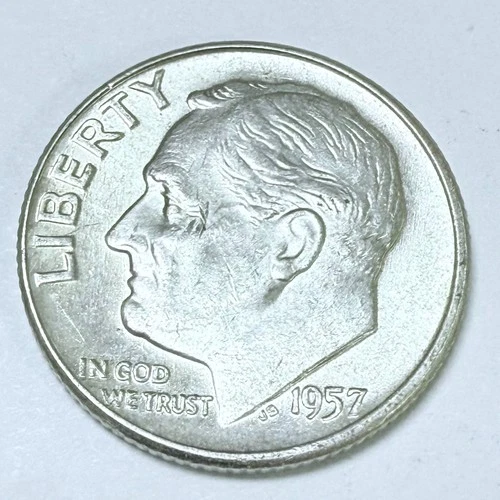 1957-D Roosevelt Dime - 90% Silver EXTRA FINE CONDITION #4923