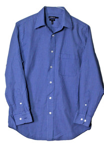 CROFT & BARROW DRESS SHIRT men's size 15-32/33 medium blue white plaid EASY CARE