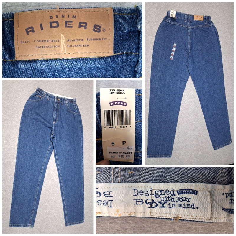 NWT Lee Denim Riders Elastic Waist Women's Medium Wash RElaxed Fit Jeans~6P