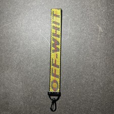 Off White Short Lanyard Keychain Yellow