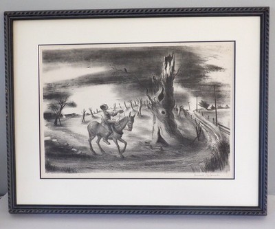 Original Arnold Blanch Lithograph ''Corn Field'' Pencil Signed