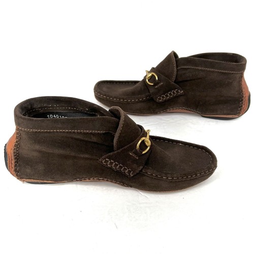 Gucci Womens Suede Leather Chukka Horsebit Boots Size 35.5 Brown - Picture 8 of 9