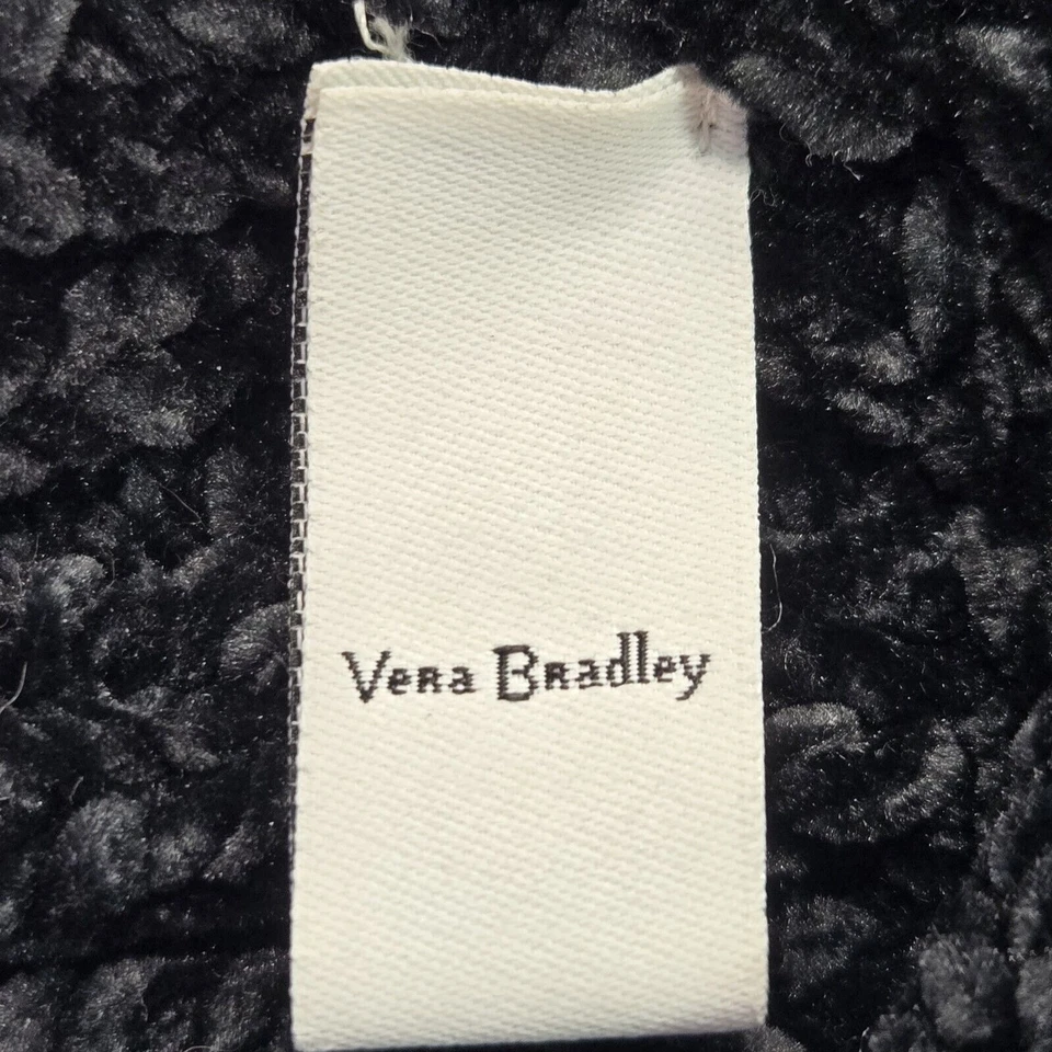 VERA BRADLEY Suave Chenilla Pom Pom Gorro Sombrero Tobogán Negro Suave Acogedor Foto 4 de 4