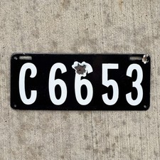 1907 Connecticut Porcelain License Plate Auto Tag September Firing C 6653
