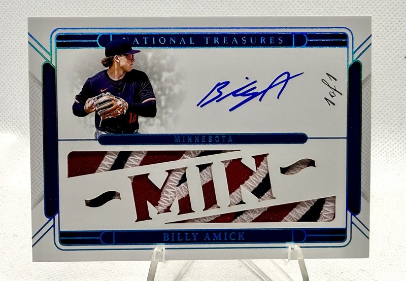2025 Panini National Treasures 1/1 Die-Cut Material Signatures Billy Amick Twins