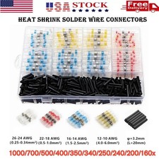 1000pcs Waterproof Solder Stick Seal Sleeve Heat Shrink Butt Wire Connectors Kit