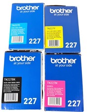 Brother TN227 High Yield Toner Cartridge 4 pack BK/C/M/Y Genuine Factory Sealed