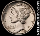 1928-D Mercury Dime - FSB - Choice Gem Brilliant Uncirculated+++  Lustrous  #H14