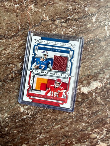 2025 Panini National Treasures Josh Allen Patrick Mahomes NFL Gear Patch /99🔥
