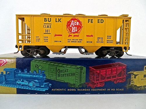 HO Roundhouse Built Ace-Hi Bulk Feed 2 Bay Covered Hopper Upgraded Low Ship