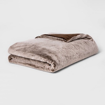 Threshold Weighted Faux Fur Throw Blanket 15 lbs OEKO-TEX Certified
