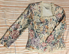 Nah Nah Collection Jonathan Tait Blazer Floral Sz 16 Lace Jacket Vintage Retro,