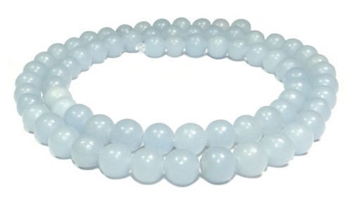 😏 Angelit "Engelstein" Kugeln 4, 6 & 8 mm Edelstein Strang für Mala, Kette + 😉 - Picture 2 of 4