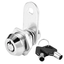 Tubular Cam Lock with 5/8" Cylinder and Chrome Finish, Keyed Alike 1 Pack with 2