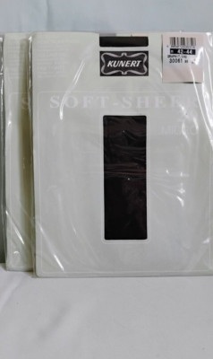 2 Pair Kunert Soft and Sheer  Black Fine Tights Pantyhose Size Medium 42-44