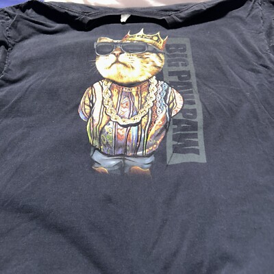 Biggie Smalls Notorious Cat Shirt Mens Large Big Paw Paw Rap Notorious BIG