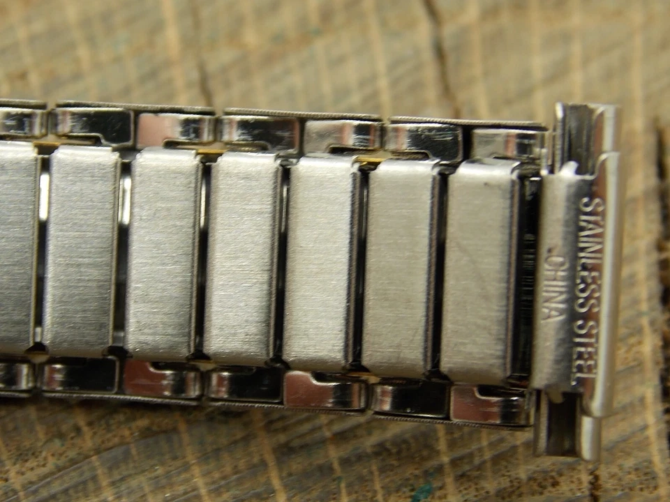 NOS Unused Vintage Expansion 2 Tone Stainless Steel 12mm-16mm Watch Band Timex - Image 3 of 4