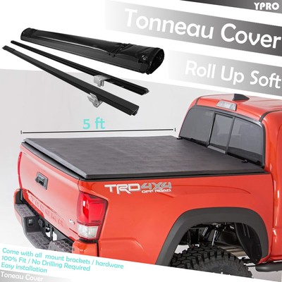 Truck Bed Accessories Automotive 2005 2015 Toyota Tacoma 5ft Short Bed Soft Roll Up Tonneau Cover