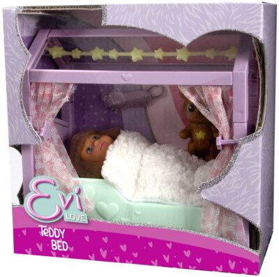 Simba Puppe Evi Love mit Teddy Bed Bett 105733968