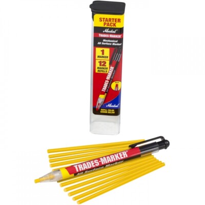Markal Trades Marker & Refill Pack - Glatt All Surface Druckfettstift