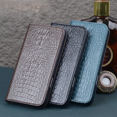 Magnetisch Echt Leder Flip Case Stoßfest Schutztasche fr iPhone 16 17 18 Pro Max