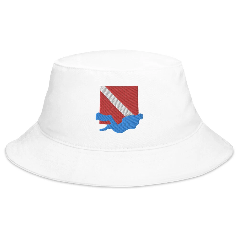 Bucket Hat "Diver Down SCUBA Flag" Embroidered Bucket Hat