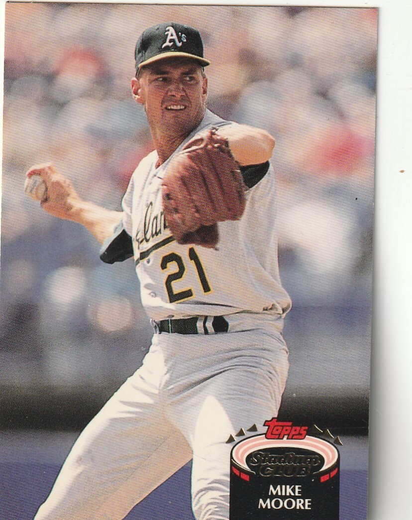 FREE SHIPPING-MINT-1992 Stadium Club Mike Moore Oakland Athletics #669