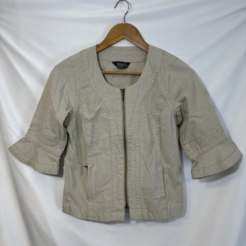 Royal Robbins Jacket Women Beige Top 3/4 Bell Sleeve Zip