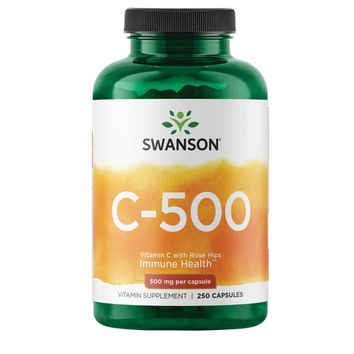 Swanson Vitamin C with Rose Hips, 500 mg, 250 Count