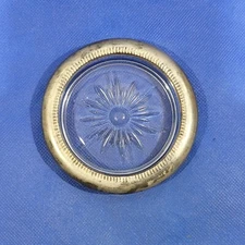 Vintage Leonard Crystal and Silver Plate Coaster Trinket Dish