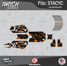 Graphics Kit for STACYC 16E Brushless Electric Bike (All Years)  Twitch-orange