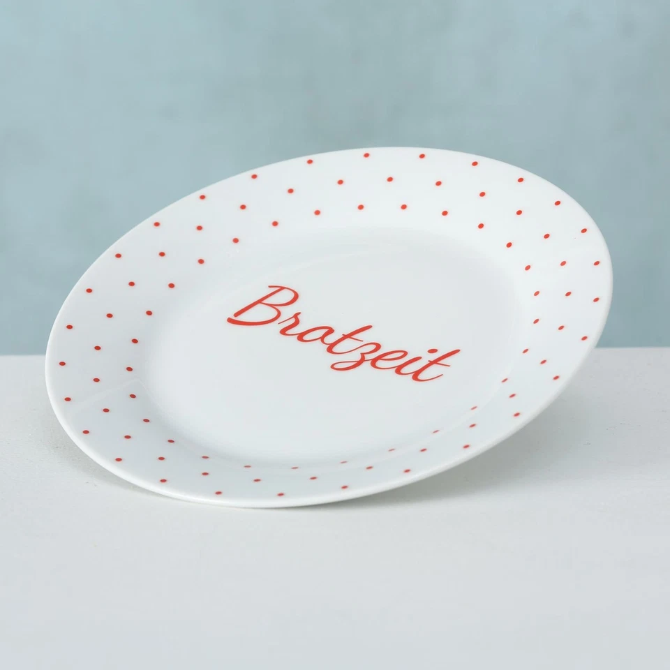 6er Set Berta Brotzeit / Bratzeit Teller 6 Personen Grill-Platt Frühstücksteller - Bild 4 von 4